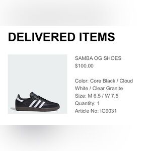 Adidas Samba Leather Black